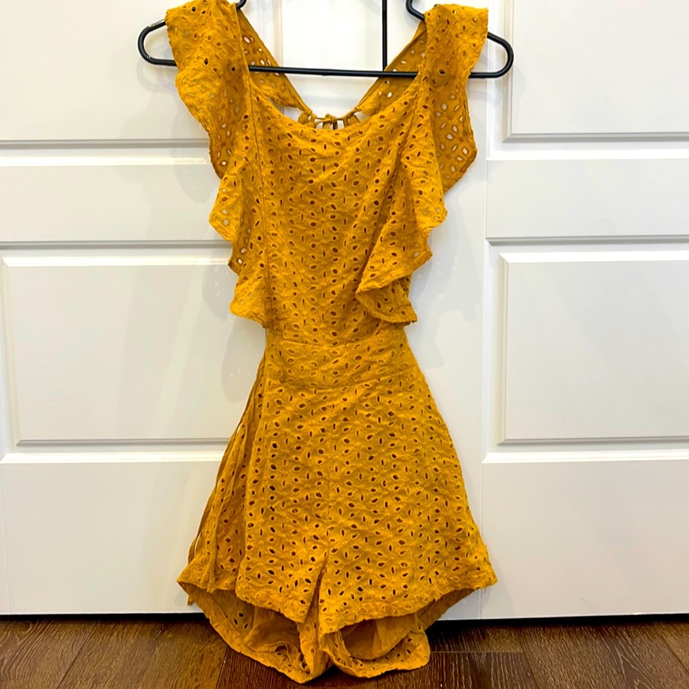 Gold eyelet romper